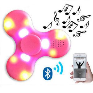 LED Light Hand Finger Spinner with Bluetooth Music Speaker